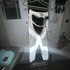 Hot & Delicious Gray Reflective rave Pants